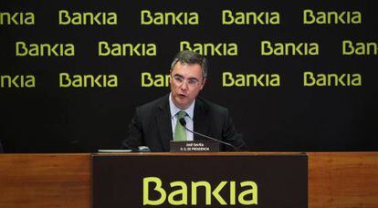El director general de Presidencia de Bankia, Jos&eacute; Sevilla, durante la presentaci&oacute;n de los resultados.