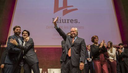 El exconsejero de la Generalitat Antoni Fern&aacute;ndez Teixid&oacute; durante el acto de presentaci&oacute;n Lliures