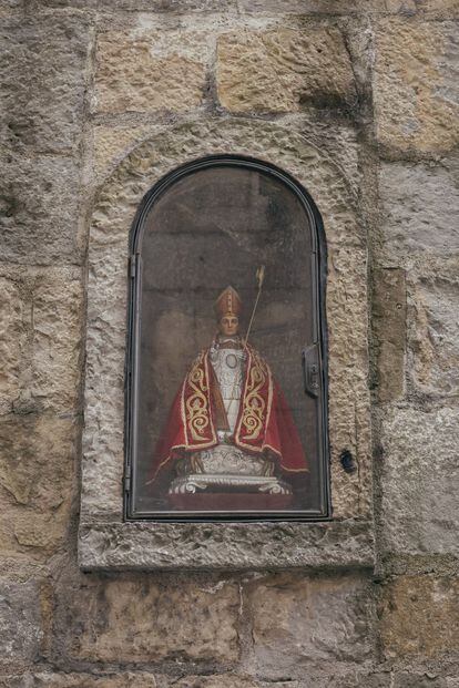 La imagen de San Fermín en la hornacina de Santo Domingo.