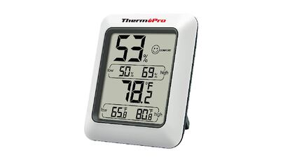 With this device it is possible to monitor the temperature and humidity of the room to ensure optimal sleeping conditions.  Thermopro.