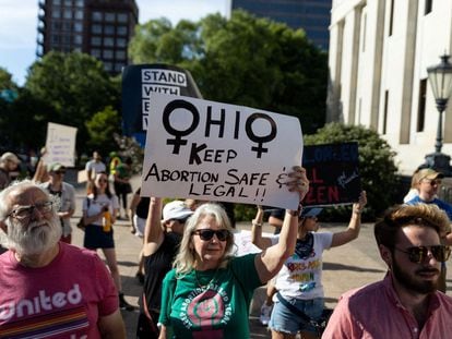 Una protesta en defensa del aborto legal en Ohio, en junio de 2022.