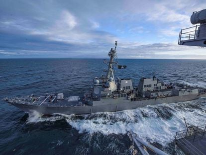 El 'USS Kidd', durante unas maniobras en Alaska en 2019.