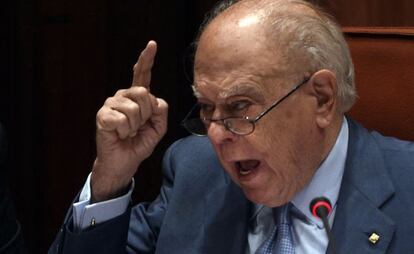 Jordi Pujol, durant la seva intervenció al Parlament.