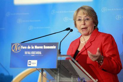 Michelle Bachelet, ayer en el Foro Nueva Economía.