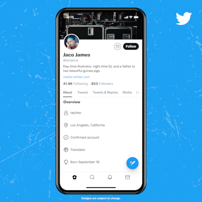 Futura nueva pestaña "Sobre ti" en Twitter.