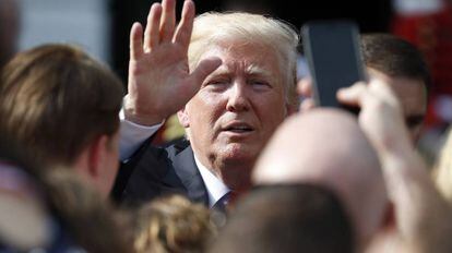 El presidente Trump en el picnic del Día de la Independencia
