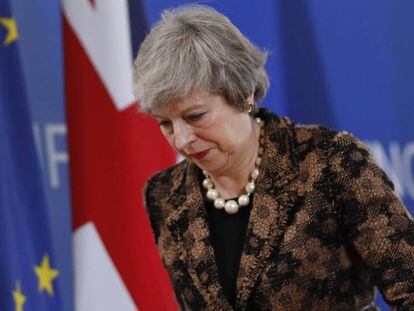 FOTO: May, entre el ridículo y la tragedia para buscar solución al laberinto del Brexit. / VÍDEO: Declaraciones de la primera ministra este viernes, en Bruselas.