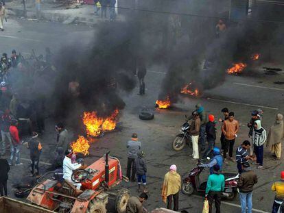 Protesta contra la ley de ciudadanía, este sábado en Patna.