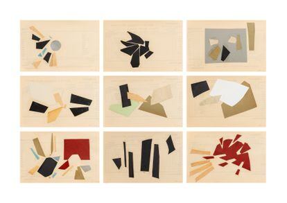 Composición con obras pertenecientes a la serie "Estudio de formas" (1957) de Manolo Gil.