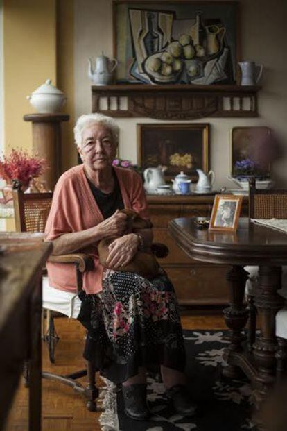 Loty de la Granja, exiliada española, en su casa de la Ciudad de México.