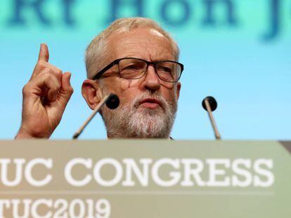 El líder laborista Jeremy Corbyn interviene en un acto en Brighton, el pasado 10 de septiembre.