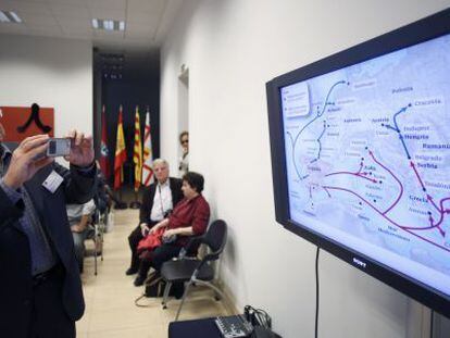 Mapa con las migraciones sefardies expuesto en el congreso organizado por la casa de Israel en &Aacute;vila el pasado 30 de abril.