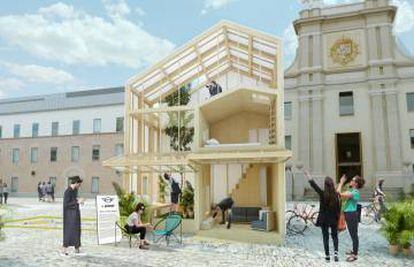 La casa urbana del futuro, según el estudio de arquitectura MYCC para Mini, que podrá visitarse en el patio de Conde Duque.