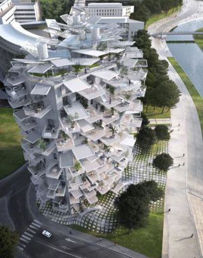 Proyecto de torre arbórea en Montpellier del arquitecto japonés Sou Fujimoto.
