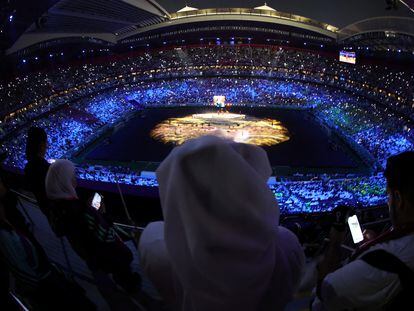 Ceremonia de inauguración del Mundial de Qatar, este domingo.