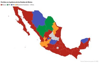 MEXICO - MAPA - PARTIDOS