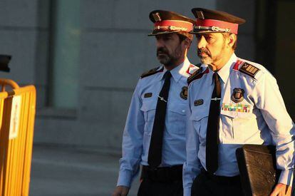 El mayor de los Mossos d'Esquadra, Josep Lluis Trapero a su llegada para declarar en la Audiencia Nacional.