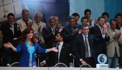 Cristina Fernández en la inauguración de un nuevo edificio municipal en Berazategui.