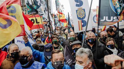 Manifestación el pasado 27 de noviembre en Madrid contra la reforma de la 'ley mordaza' convocada por Jusapol, Jupol y Jucil.