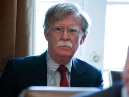 El consejero de Seguridad Nacional, John Bolton, en una reunión en la Casa Blanca.