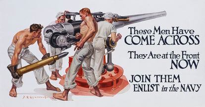 Ilustración de Leyendecker para reclutar jóvenes para la Marina.