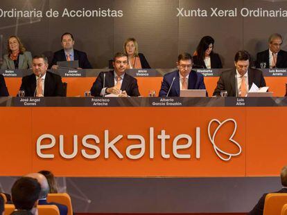Imagen de la última junta de accionistas de Euskaltel.