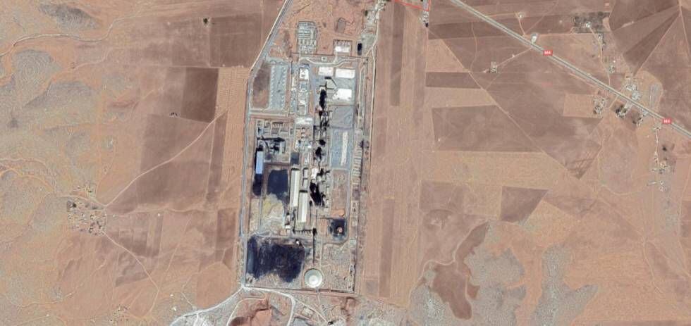 Vista satelital de la planta cementera Lafarge Syria Cement.