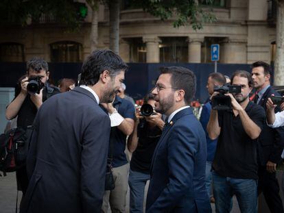 Los dos principales responsables del Govern, el vicepresidente Jordi Puigneró y el presidente Pere Aragonès.