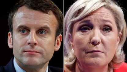 Macron y Le Pen, candidatos a las presidenciales francesas.