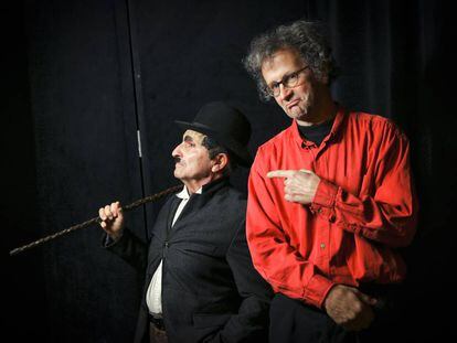 El pianista Jean Jadin y el actor Guy Cohen en el Teatro Real.