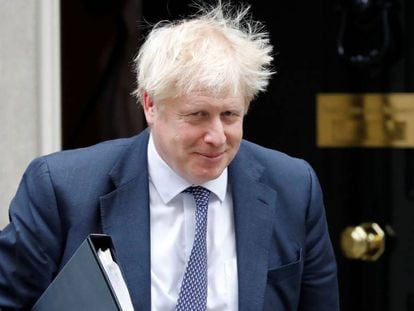 Boris Johnson, este miércoles, a la salida del 10 de Downing Street.