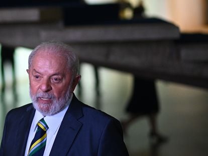 Lula este lunes, durante una comparecencia en el palacio de Itamaraty, en Brasilia, sede del Ministerio de Exteriores.
