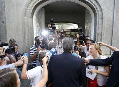 Bárcenas, a su llegada al Supremo, donde le aguardaban numerosos periodistas.