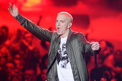 Eminem, en los premios MTV Movie Awards, en el año 2014.