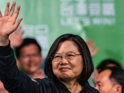 La presidenta de Taiwán, Tsai Ing-wen, tras su reelección en enero de 2020.