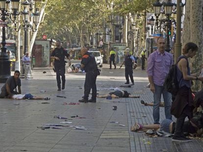 Víctimas del atentado de Barcelona, el 17 de agosto de 2017.