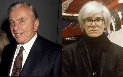 A la izquierda, Gore Vidal en 1992. A la derecha, Andy Warhol en 1986.