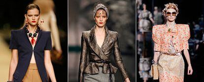 Desde la izquierda, modelos de Louis Vuitton, Carmen March, Mango y Dolce & Gabbana.