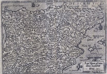 Regni hispaniae post omnium locupletissima descriptio, del 'Theatrum Orbis Terrarum' de Abraham Ortelius. 1572.