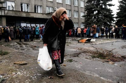Una dona a la regió de Donetsk, de majoria russòfona.