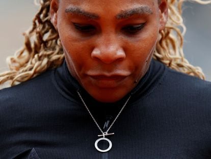 Serena , durante el partido de la primera ronda contra Ahn.