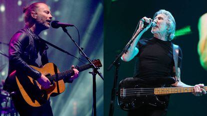 Thom Yorke, líder de Radiohead, y Roger Waters, fundador de Pink Floyd, en actuaciones recientes.