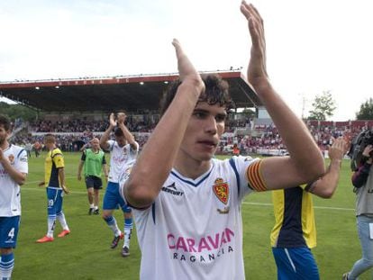 Vallejo celebra la victoria en semifinales ante el Girona.
