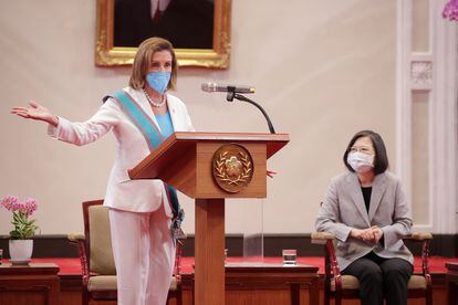 Nancy Pelosi, durante su intervención.