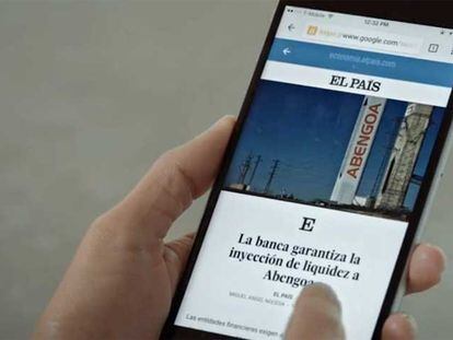 Captura de la aplicación para leer EL PAÍS.