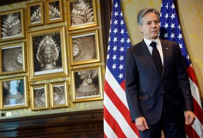 Antony Blinken, durante su visita a Nueva Delhi el viernes.  