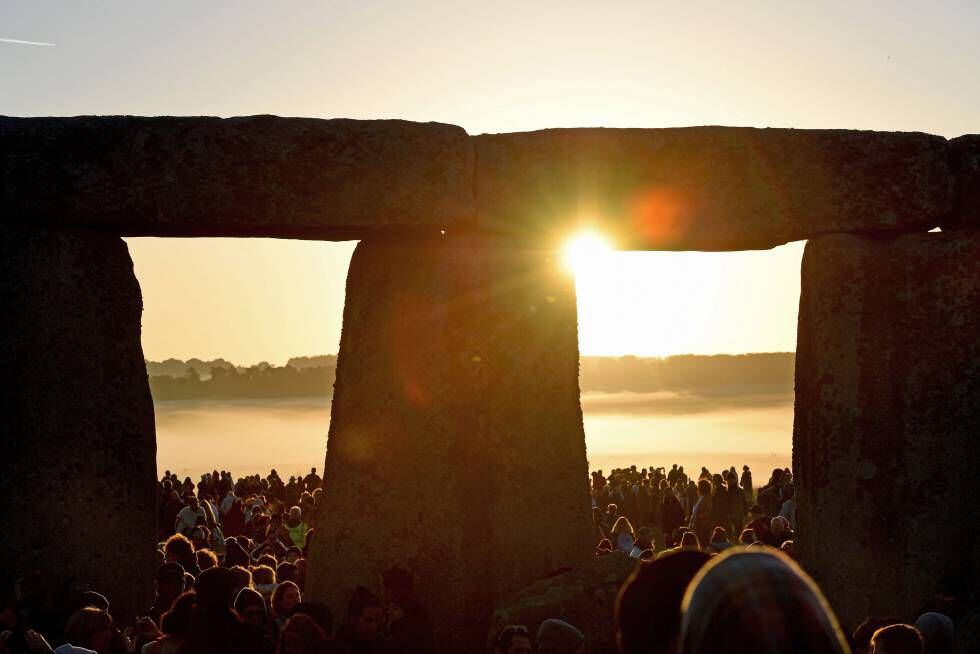 Celebración del solsticio de verano en el conjunto prehistórico de Stonehenge.