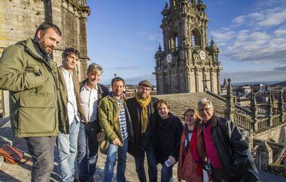 Alcaldes de candidaturas de confluencia de toda Espa&ntilde;a, durante un encuentro en Santiago.