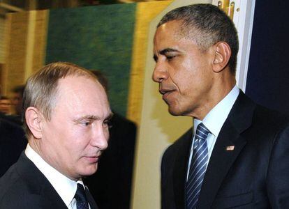 Vlad&iacute;mir Putin, junto a Barack Obama en 2015 en Par&iacute;s.