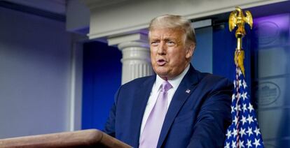 Donald Trump, en una rueda de prensa del 11 de agosto.